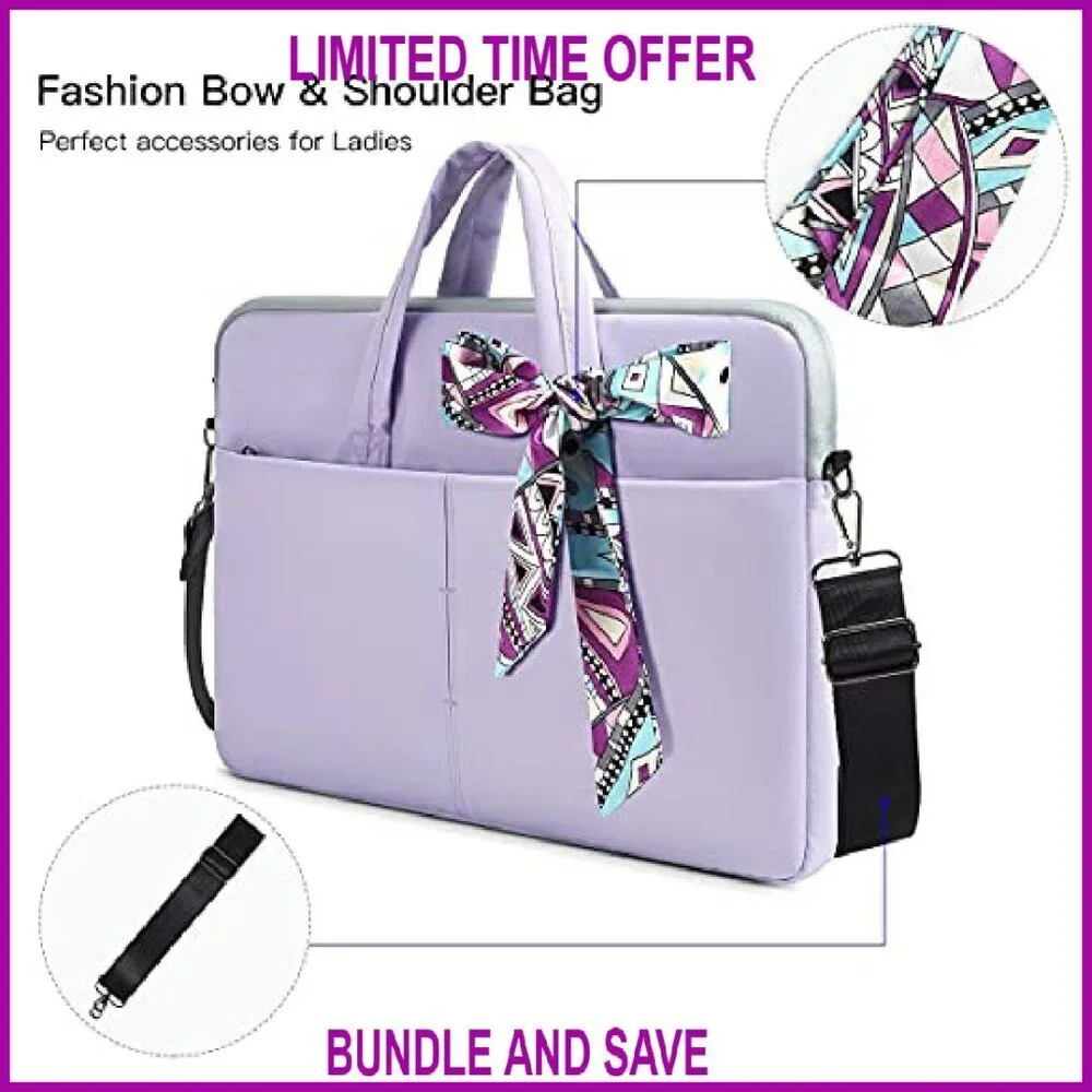 17.3 Inch Laptop Shoulder Sleeve Bag Waterproof Briefcase Multi-Pocket